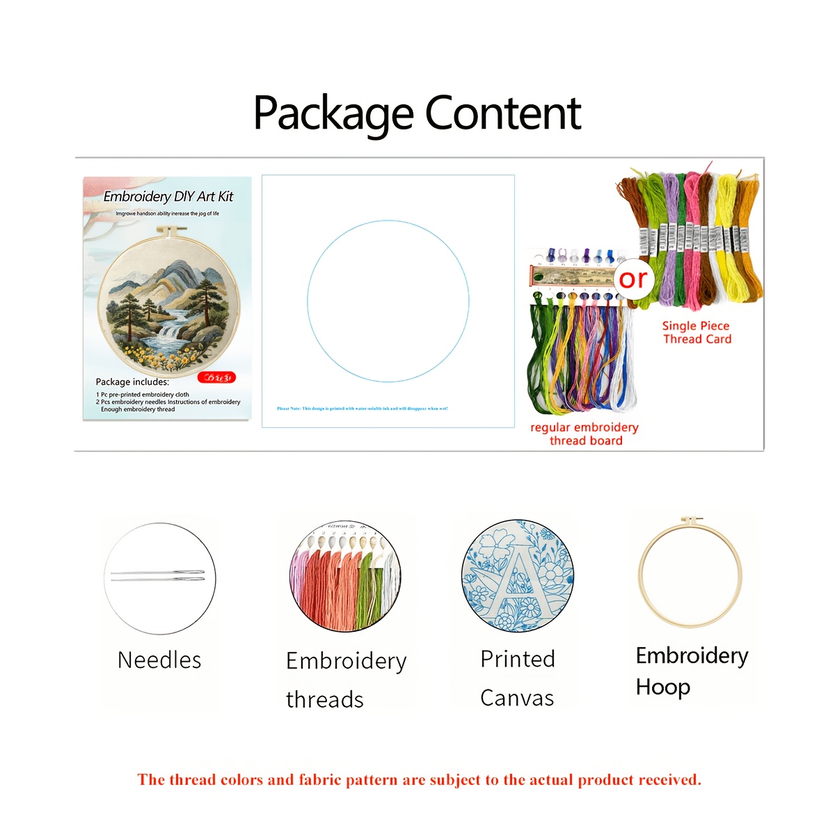 Embroidery Kit, Rainbow Mountain Handcraft Material Pack
