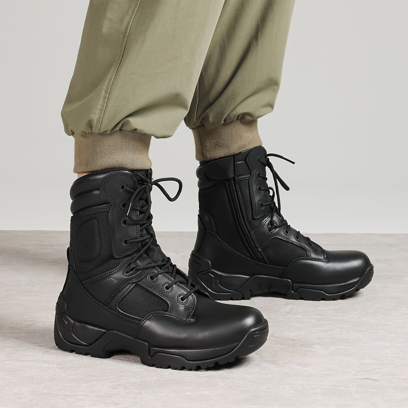 Nortiv Steel Toe Boots Men's Military Tactical Work Boots-NORTIV