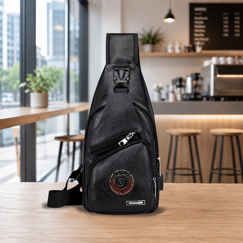 TEMU 2026 New Totem Casual Men's Chest Bag Men's Crossbody Bag Suitable For Outdoor Walking And Daily Use For Holiday Gifts