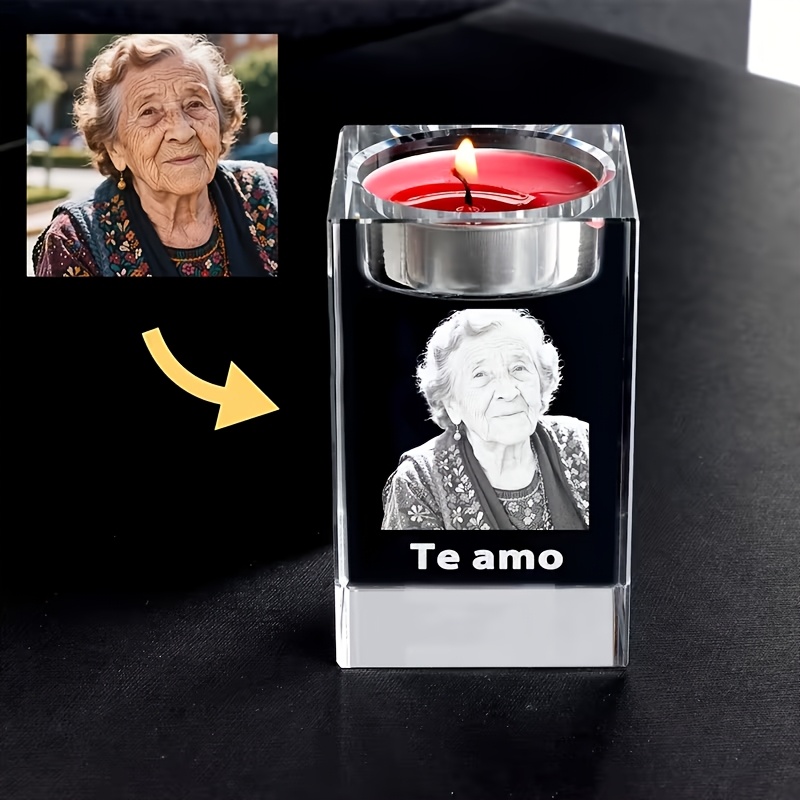 TEMU A Holder, A Gift For Couples , Symbolizing Eternal Emotions. A Personalized Custom Photo Candle Holder For Easter (candle Not Included) -