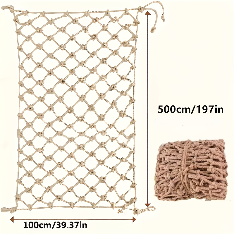 Image of Jute Net, Retro Jute Ceiling Partition Decorative Net, Net Bag Outdoor Climbing Net, Safety Net, Garden Plant Climbing Net, Legume Climbing Net Grid, Outdoor Terrace Decoration