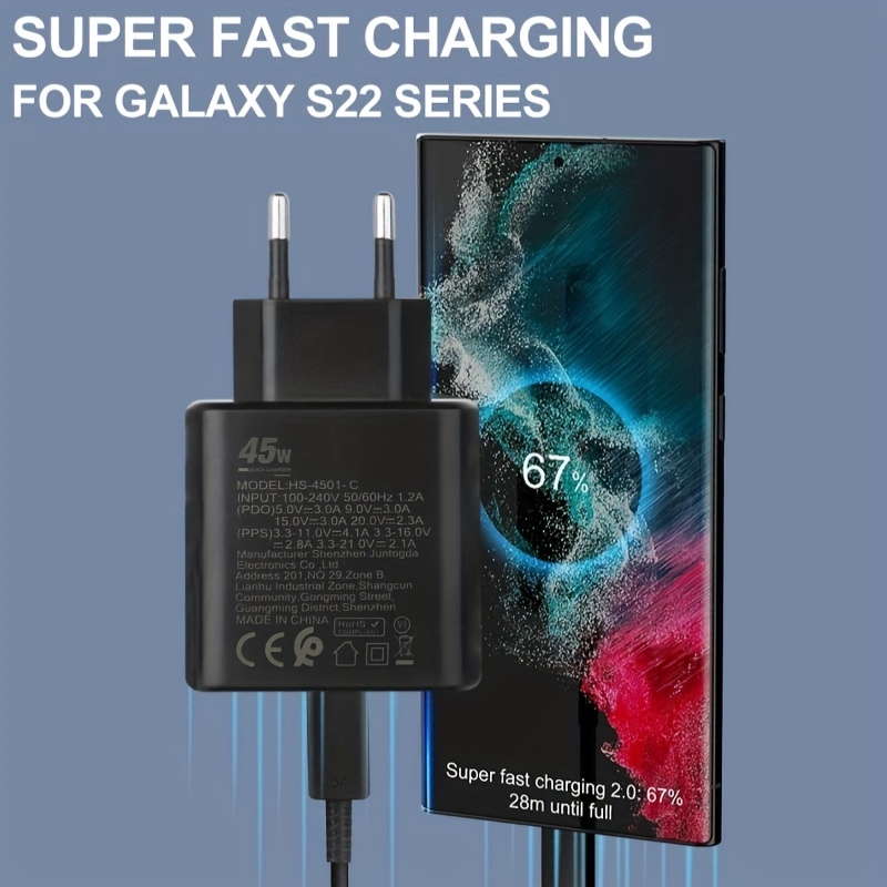Chargeur rapide PD de type C de 45 W pour iPhone 16 15 14 13 Xiaomi Samsung USB C Phone Charge Adapter
