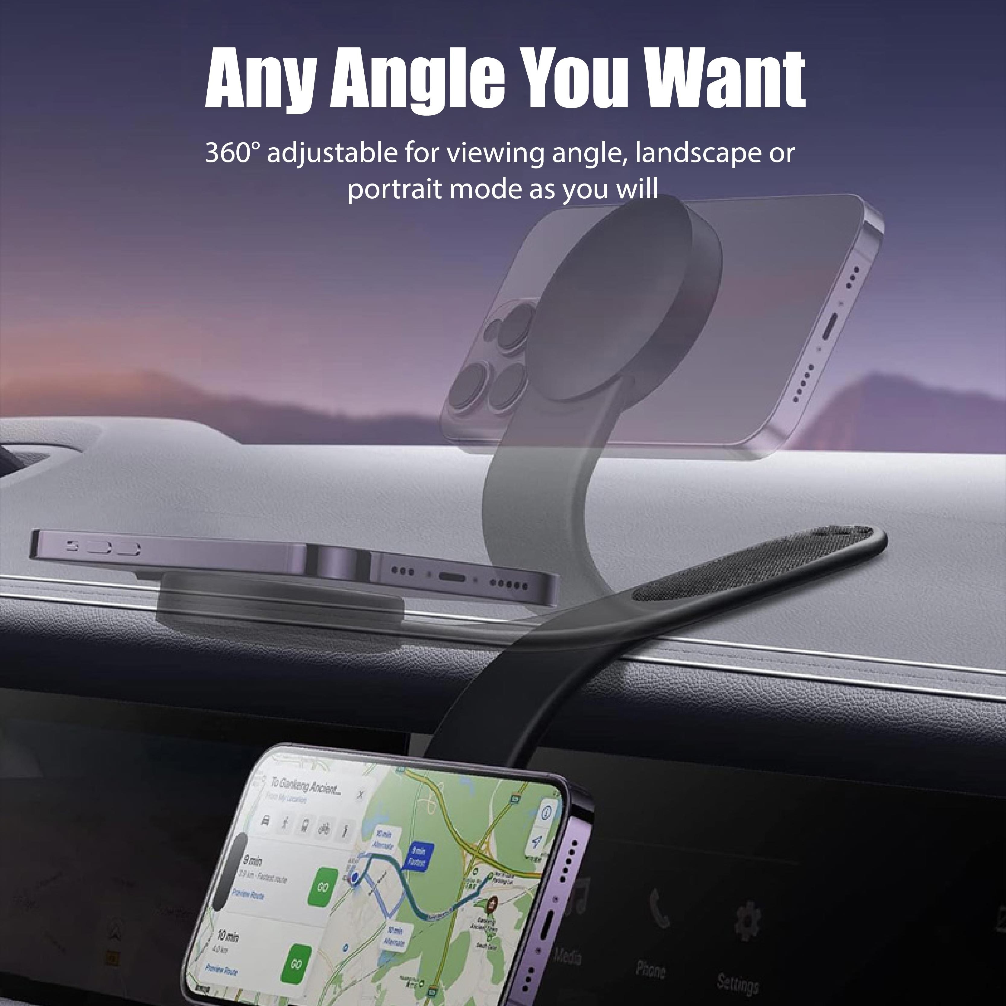   magnetic phone holder for car bendable memory titanium alloy for dashboard details 7