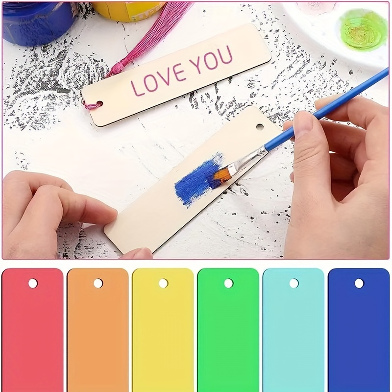 50 Marque-Pages En Bois Vierges à Suspendre | DIY Créatif Pour Livres | Idée Cadeau Personnalisable - Étiquettes Déco