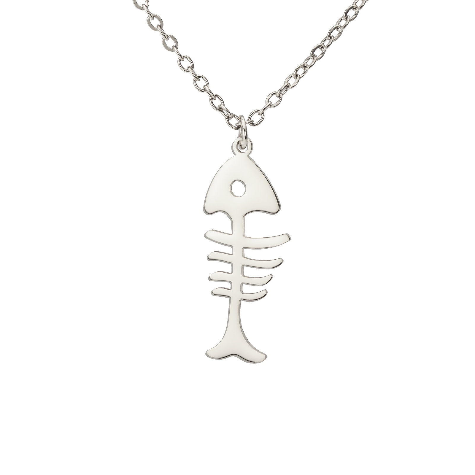 1pc Of 304 Stainless Steel Herringbone Pendant Necklace, Easy Clavicle Chain For Women, Suitable For Daily Men And Women, Holiday Gift