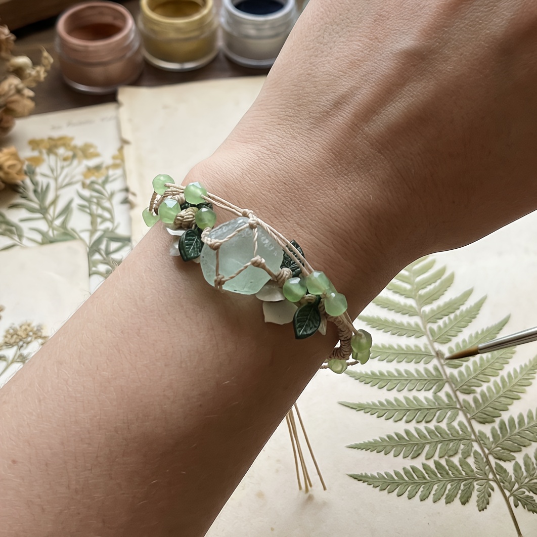 Handmade Adjustable Bohemian Crystal Bracelet, Multi-Color