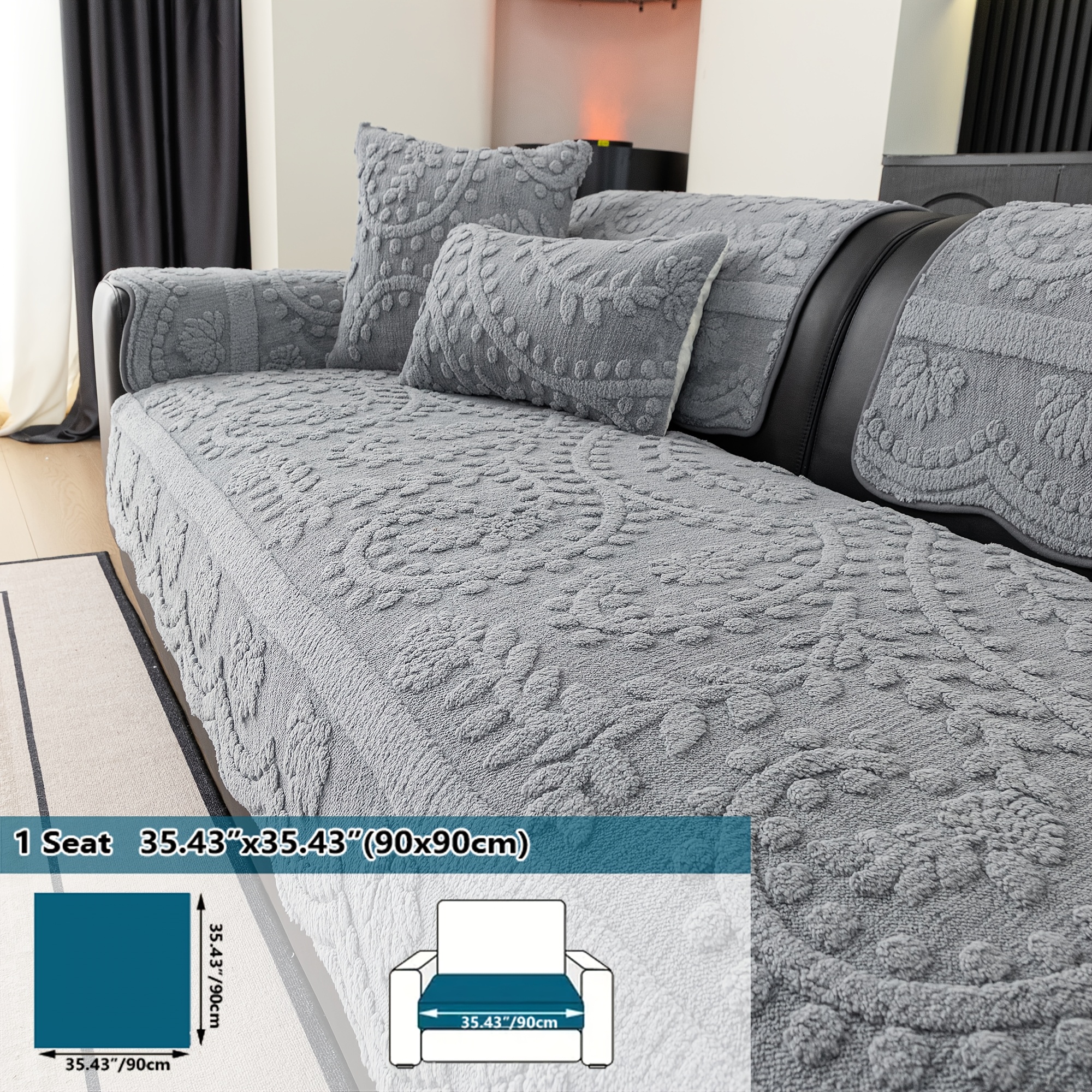 TEMU 1pc European Light Sofa Cushion, Furniture Protector, Soft And Skin-friendly, Non-slip And Non-shifting. Suitable For European, French, Vintage