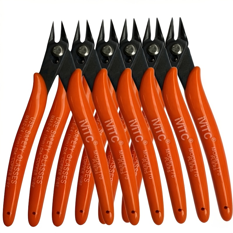 TEMU Flush Cutters 6 Pack, 5' Side Cutter Pliers Spring-loaded, Small Diagonal Cutters For Jewelry Making, Electronics, Zip Ties