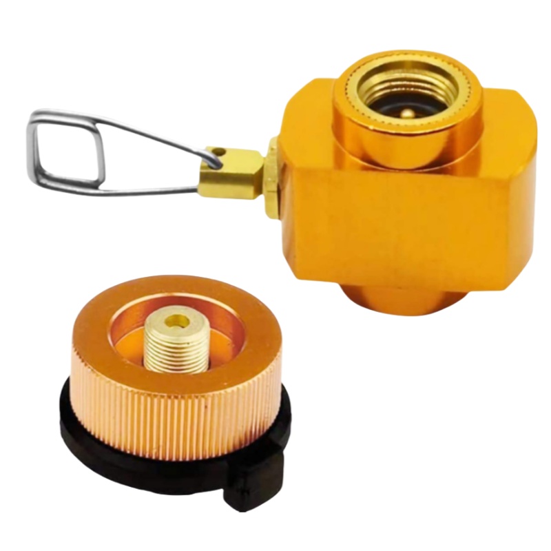 TEMU Heavy-duty Propane To Butane/lpg Adapter With Threaded Connector - Compatible With Camping Stoves, Rv, Grill - Durable Metal Construction,