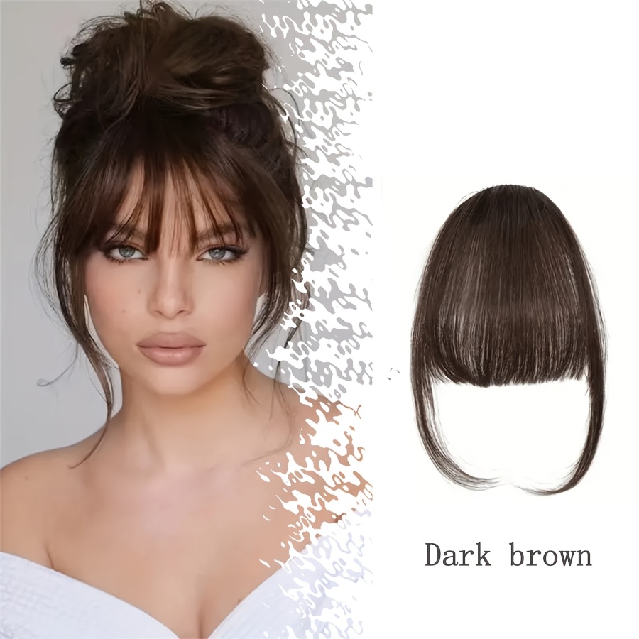 1pc elegant synthetic bangs hair clip natural full bangs hair accessories for daily wear deep   bangs hair accessories details 8