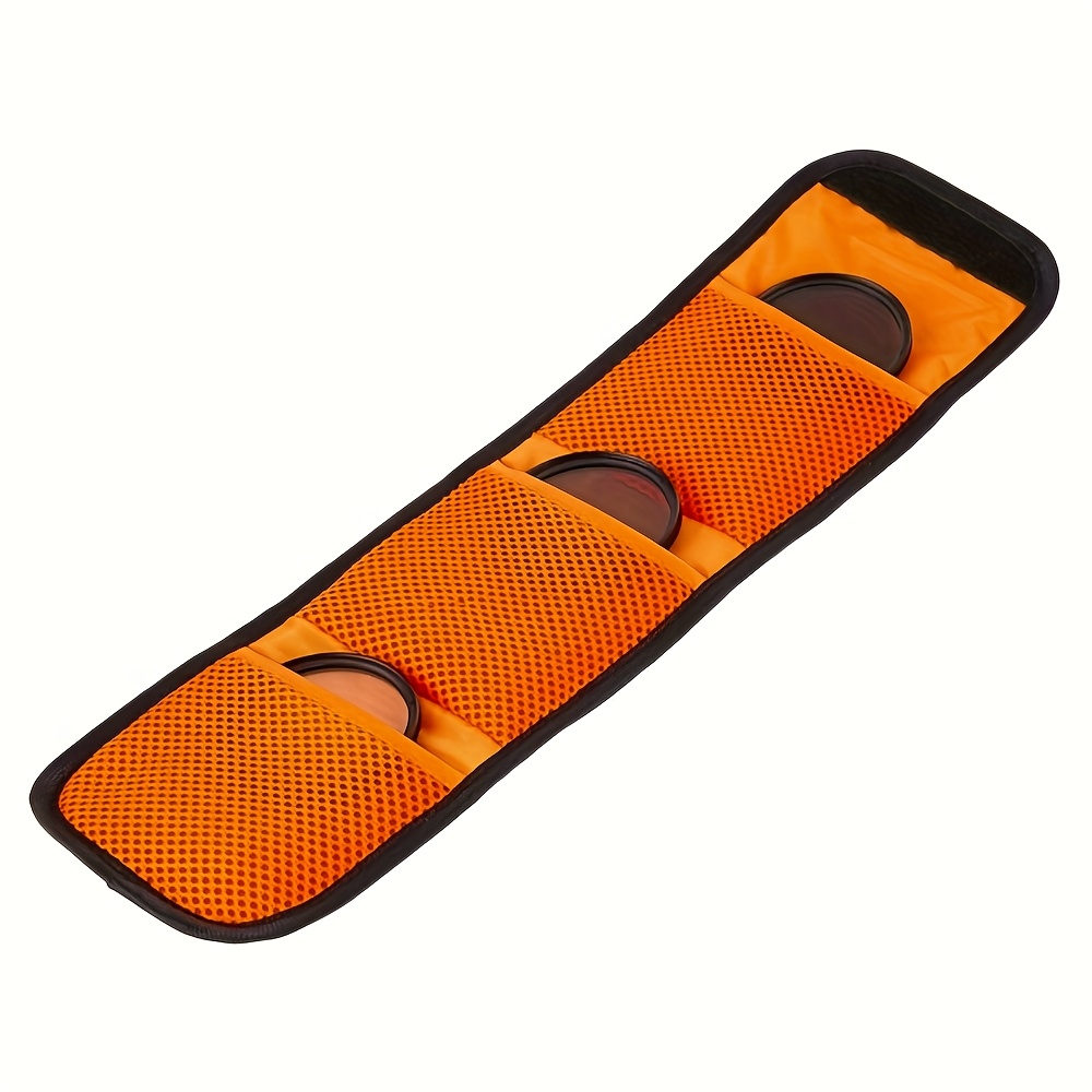 E-shop 1 Stück Robuste Kameraobjektiv Filter Tasche mit Drei Fächern - Hergestellt aus Polyester, für Foto-, Tragbare Tasche