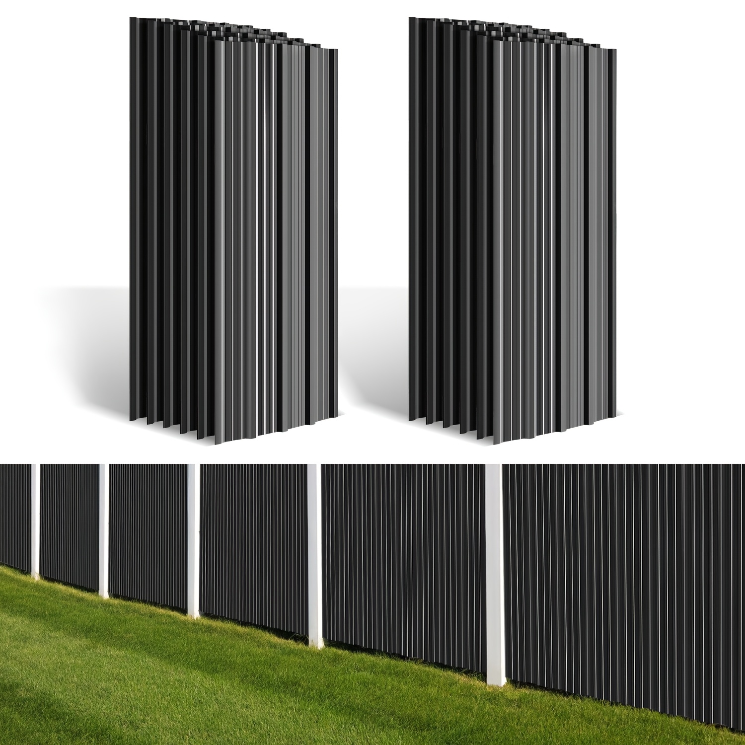 Image of Removable Trapezoidal Metal Sheets, 115 X ; 24 Metal Roofing Sheets, 12.42 Square Metres; ; 0.25mm Thick For Temporary Outdoor Roofing; Suitable For Garage And Shed Roofs; /green