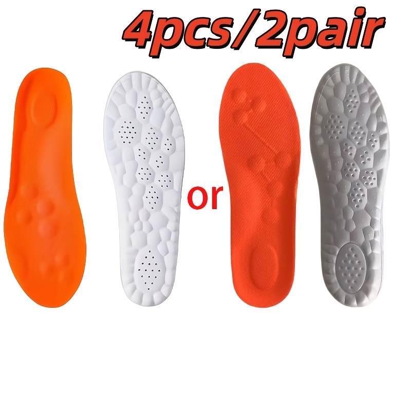 4pcs/ 4d Sneaker Insoles, Soft High-elasticity Shoe Pads With Arch Support, Breathable Deodorizing Shock-absorbing Cushions, Suitable For Running, Training, And Daily Wear