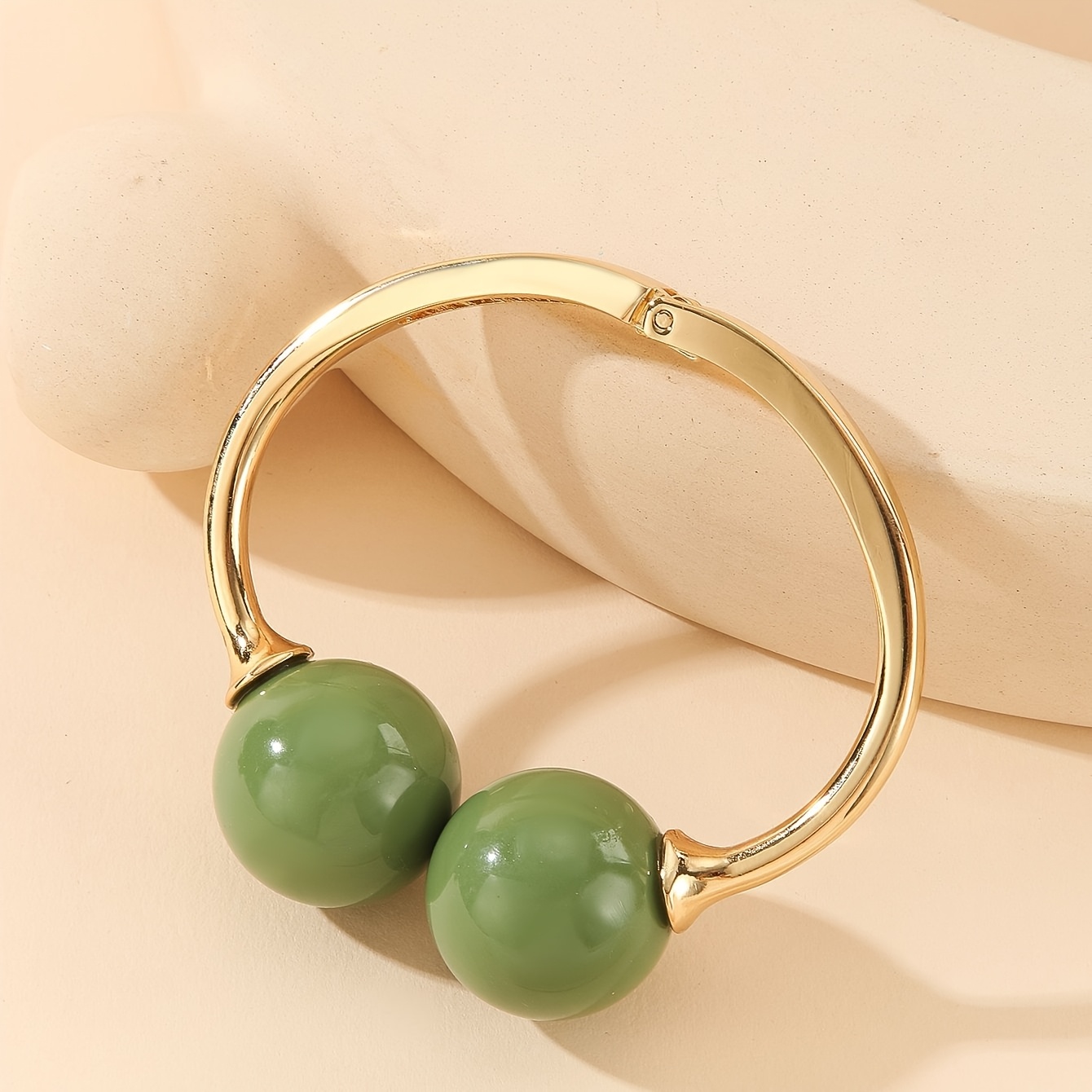 Dopamine Pearl Acrylic Open Bangle, Summer Collection