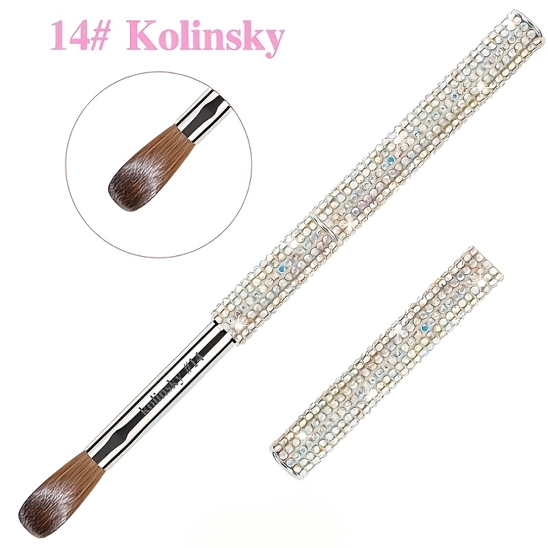 TEMU A Kolinsky Acrylic Nail Brush With A Gradient Handle - Professional Acrylic Application Tool For Extended Nail Art And Nail Design, Suitable For