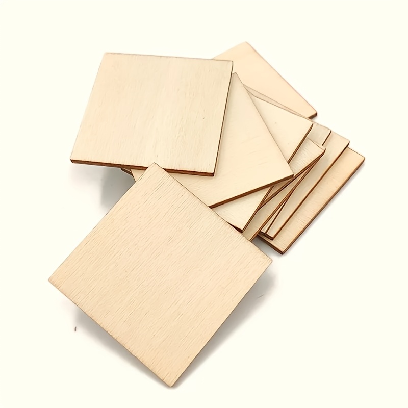 

Room Decor 50-pack 4cm Unfinished Wood Squares, Blank Wood Tiles For Diy Crafts, Coaster Making, And