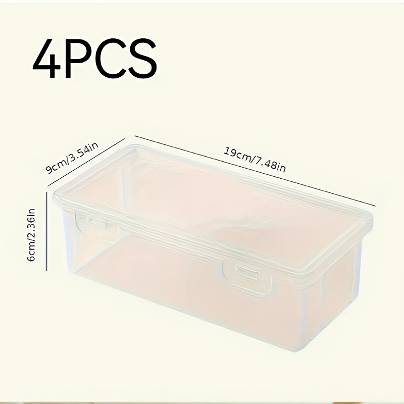 4pcs Large Transparent PP Storage Boxes with Lids, Suitable for Pens, Pencils, Markers, Crafts - Office and School Supplies Organizer, School Supplies Storage, Transparent Design, Secure Lid Feature