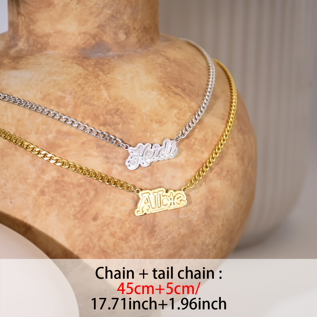 Personalized Handwritten Name Necklace with 18K Golden Plated Cuban Chain