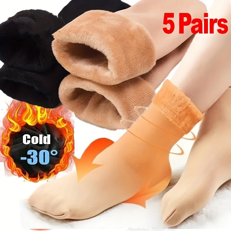 womens warm winter socks 5 pairs thick warm floor sleeping socks with arch support soft beige   gray white can   30 c low temperature elegant solid   suitable for indoor and outdoor use   washed   Product details 1