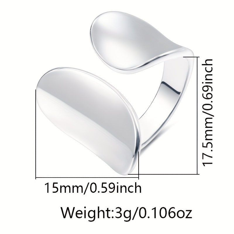 Irregular Geometry Open Ring 925 Silver 3g