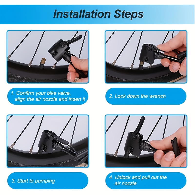 1pc portable high pressure bicycle pump with dual valves durable   manual operation up to 160 psi   3 in 1 inflation needle ideal for bike tires   balloons bike pump details 8