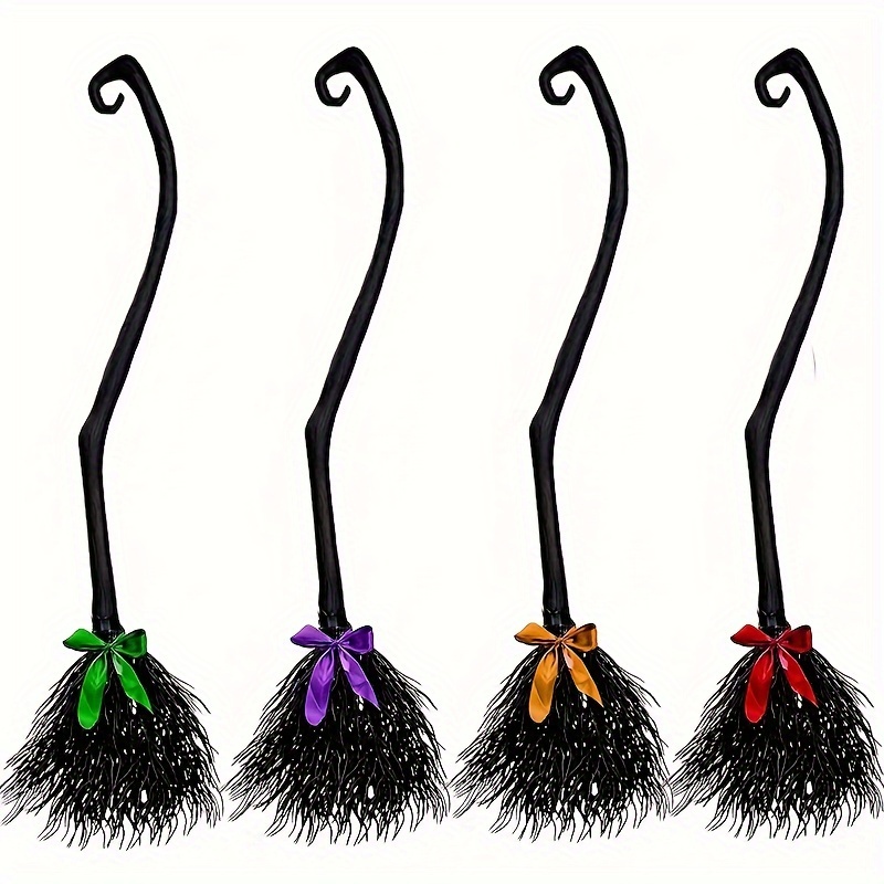 

New Halloween Witch Mop Decoration Dress Up Plastic Witch Magic Broom Props