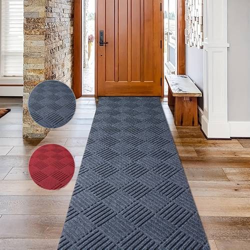 striped non slip rug with durable rubber backing suitable for indoor and outdoor use large size 80cm 90cm 31 5in 35 43in versatile for multiple kitchen entryway balcony garage stairs laundry room courtyard hallway