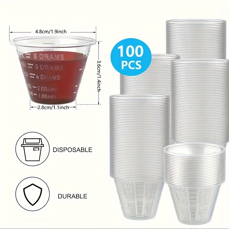 100 pack plastic medicine cups 1 ounce disposable graduated - Temu Cyprus