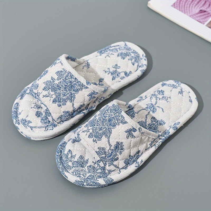 Korean Style Embroidered Fabric Slippers, Women Shoes