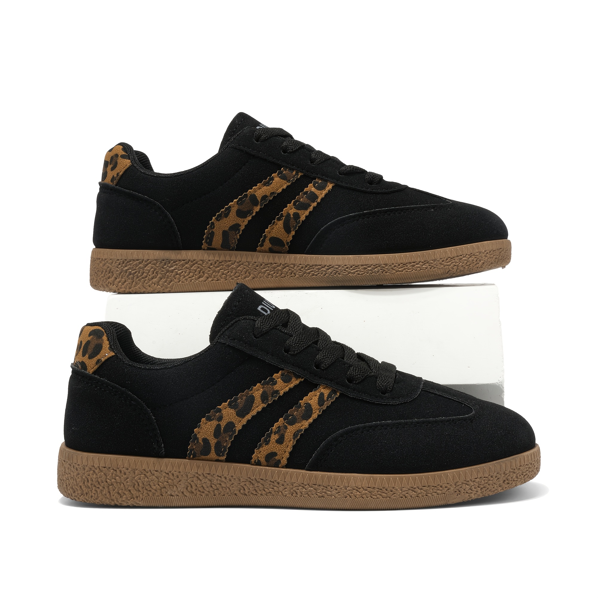 TEMU Baskets, Chaussures de Skate Toutes pour Femme ZQBOBING. Doublure Confortable. Résistantes à l' avec Forte . Motif Noir//Marron. Confortables.