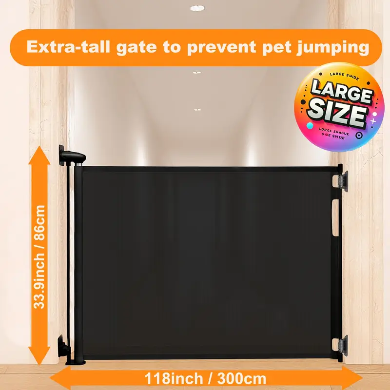 retractable gate interior extends to 55 118 width 33 9 height doorway child gate exterior stair door interior hallway doorway deck porch details 2