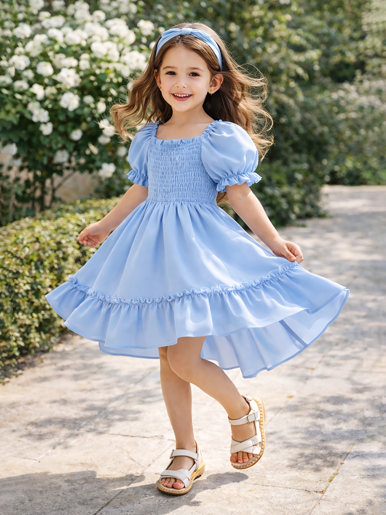 girls blue dress sold on Temu United States