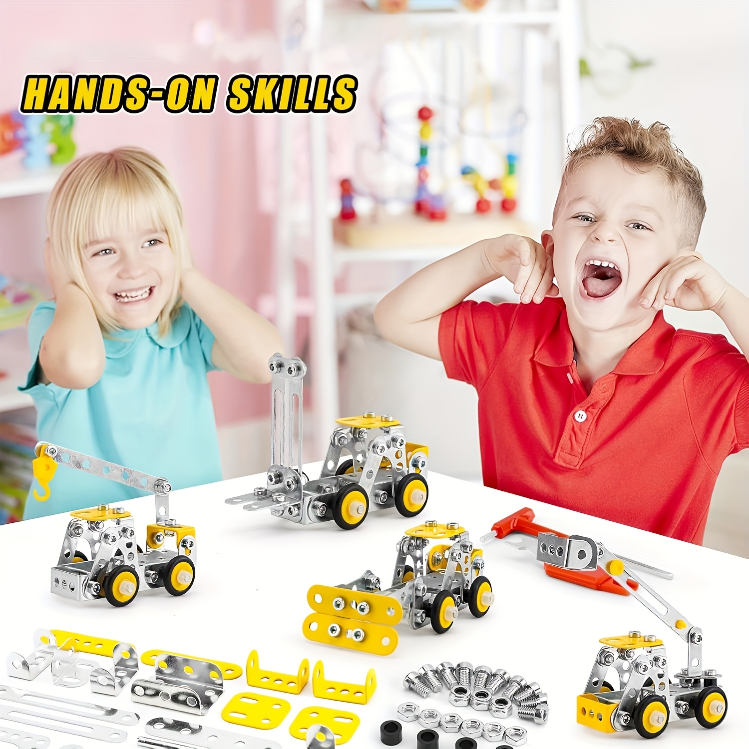 Metal Engineering Vehicles Model Kit, 330pcs