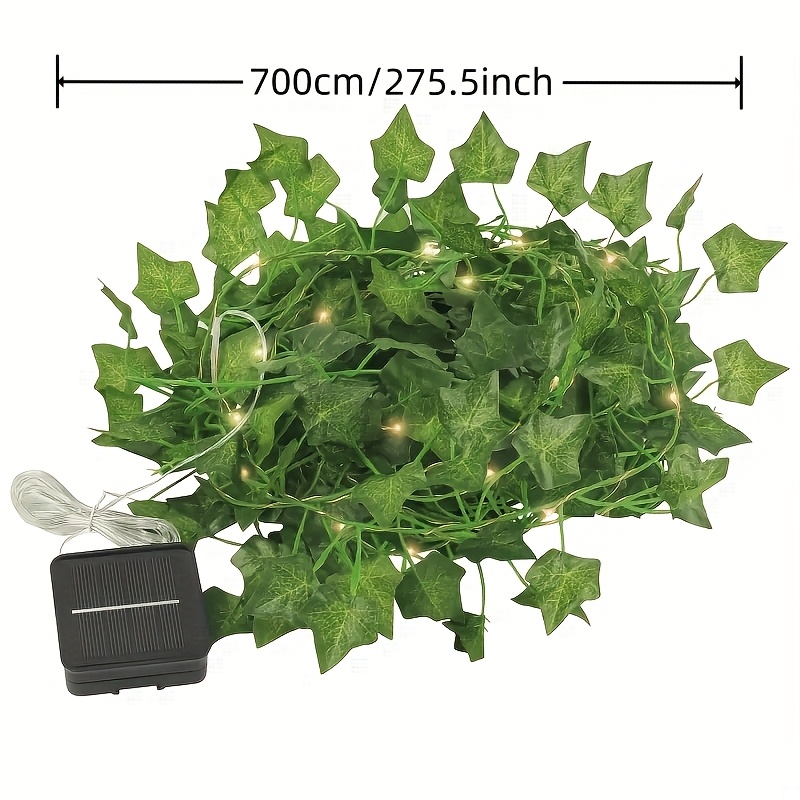 Hiedra Artificial con Energía Solar y 50 Luces