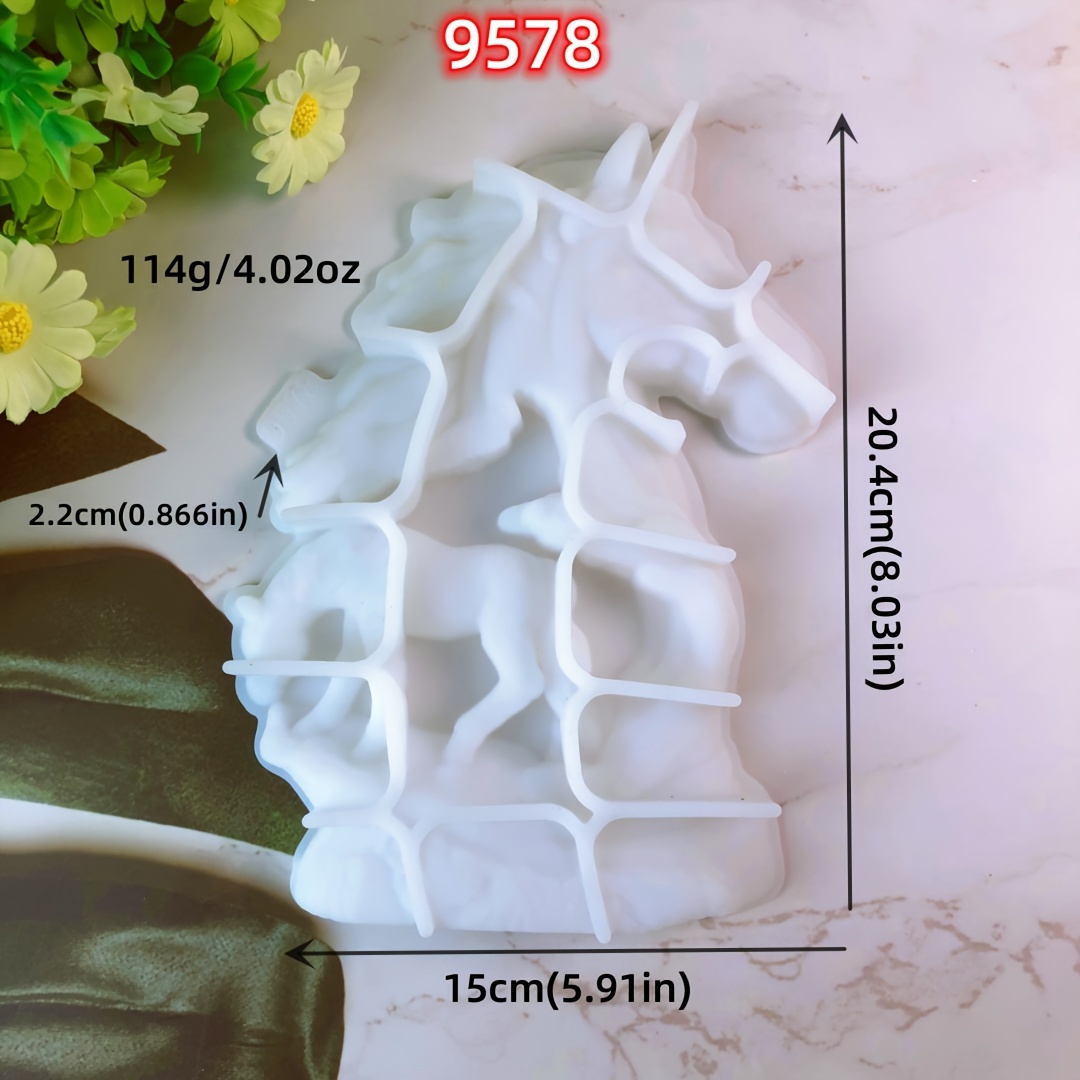 Horse Wall Hanging Silicone Mold Diy Handmade 2 Horses Bedroom Living Room Wall Hanging Decorations Desktop Ornaments Casting Mold Plaster Epoxy Resin Silicone Mold
