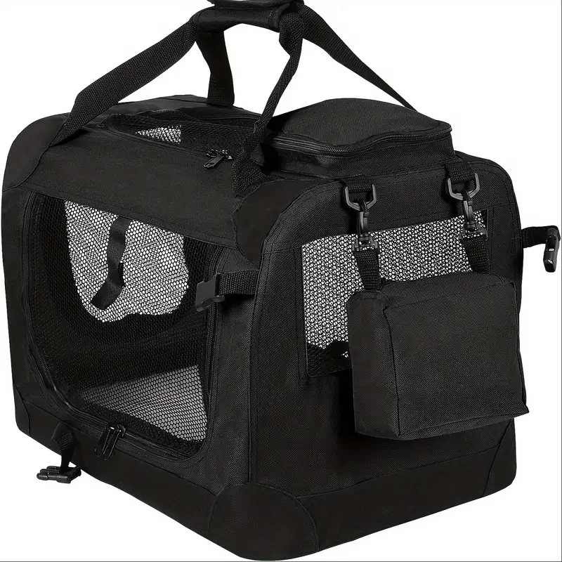 Borsa Trasportino Per Cani Pieghevole - Nero, 48.5x27x31.5 Cm, Fino A 10 Kg - Foto 6