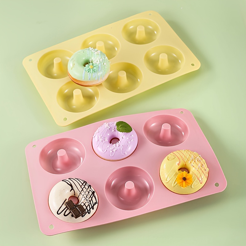 silicone donut baking pans 6   round donut mold food grade oven safe for new years treats details 1