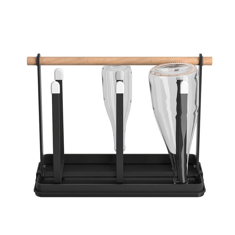 TEMU 1 porte-gobelet noir ou blanc, support de bureau, accessoire de drainage pour cuisine et table à manger, porte-bouteille de soda avec plateau