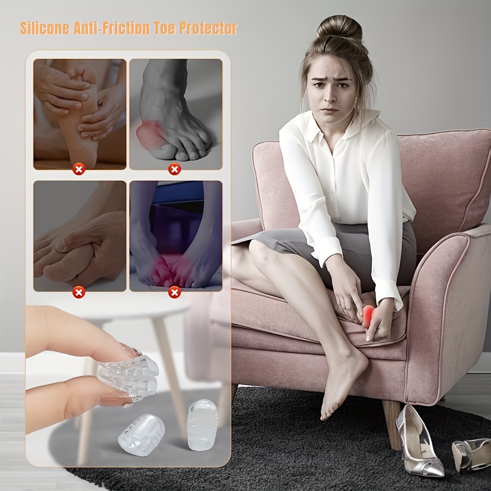 10 Silicone Anti-Friction Toenail Covers: Breathable Gel Toenail Protectors, Soft Foot Care Accessories, Unisex Odorless Toenail Caps, Small Toe Anti-Friction Nail Tubes, Breathable Anti-Breakage Pads, Suitable for Manicure, Sports & Outdoor Activities, Reusable Soft Comfortable Silicone Gear, Running, Cycling, Gym, Hiking Specialized