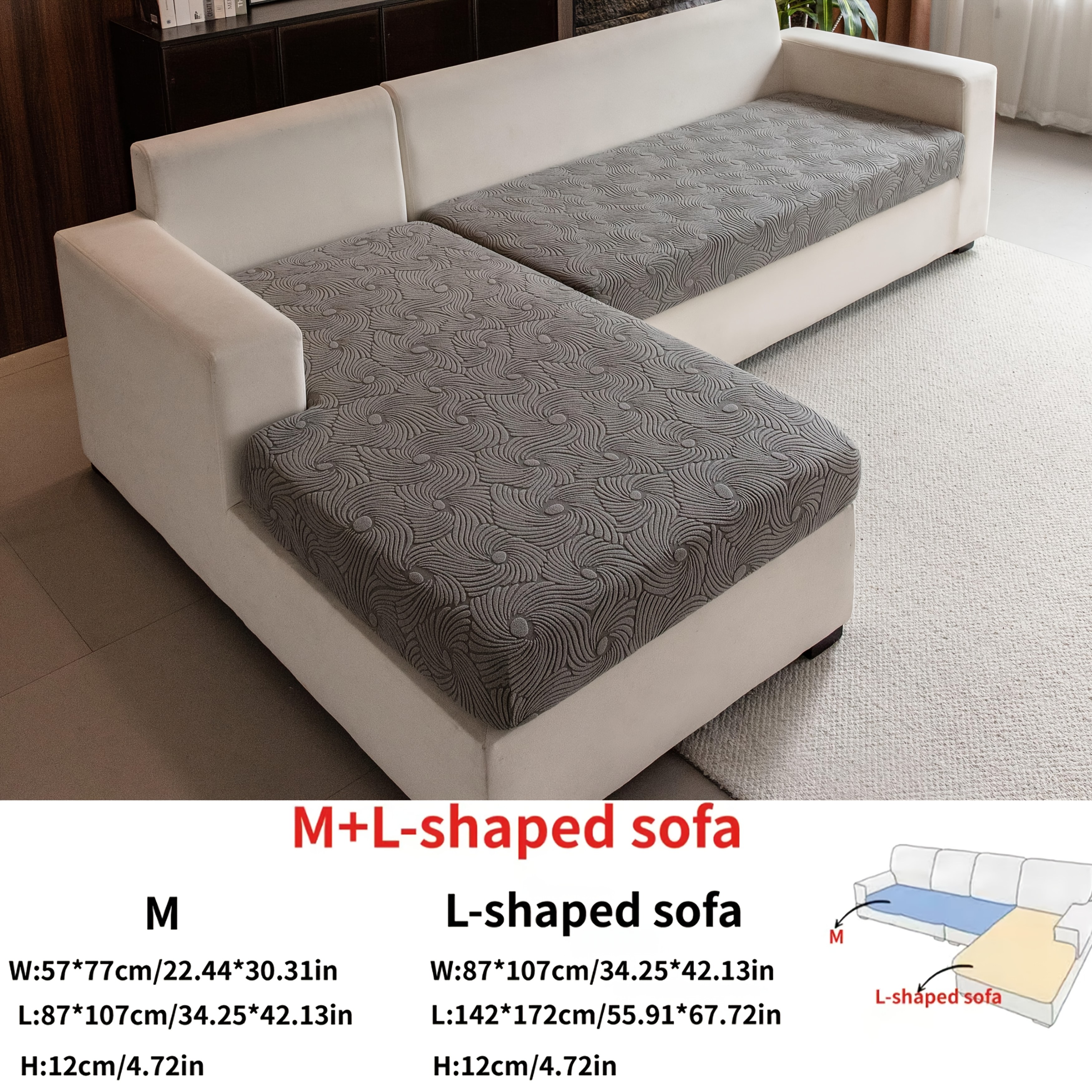 TEMU 2pcs Sofa Cover Set, Thick And Breathable, Skin-friendly Material, Machine Washable, One-piece Installation, Elastic