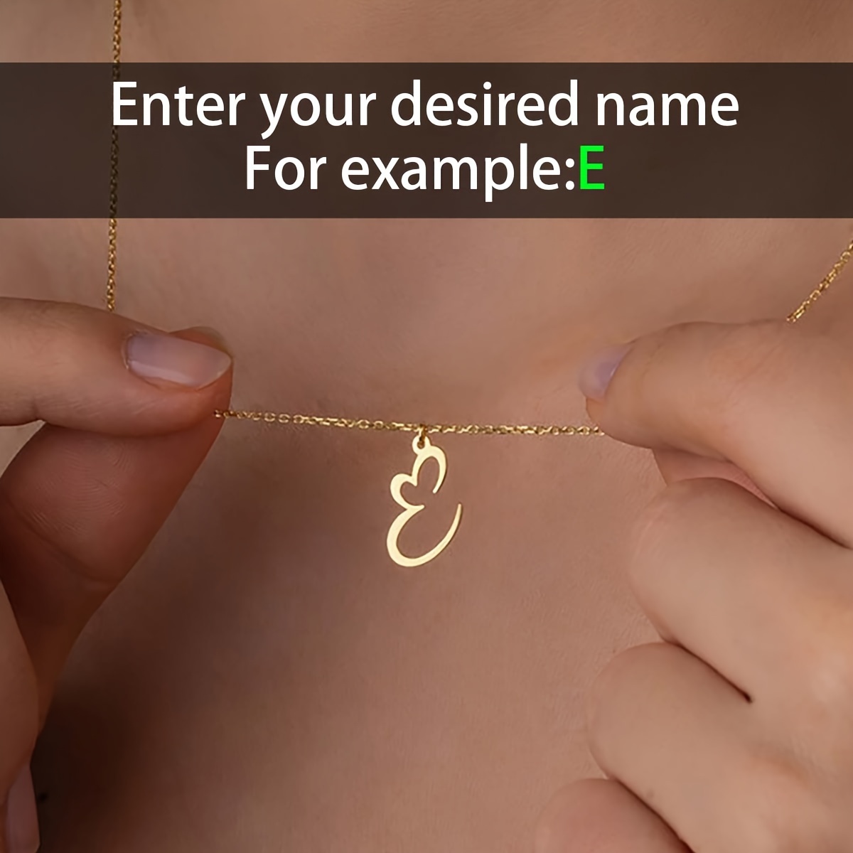Custom Personalized 18k Gold Plated Stainless Steel Women's Necklace, Simple And Personalized Design, Perfect Pendant Gift For Girlfriend On Christmas Or Valentine's Day