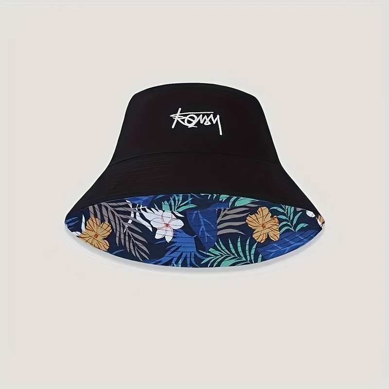

1pc, Unisex Reversible Fisherman Hat, Large Brim Bucket Hat, Sunshade Floral Print Cap, Trendy Summer Sun Hat