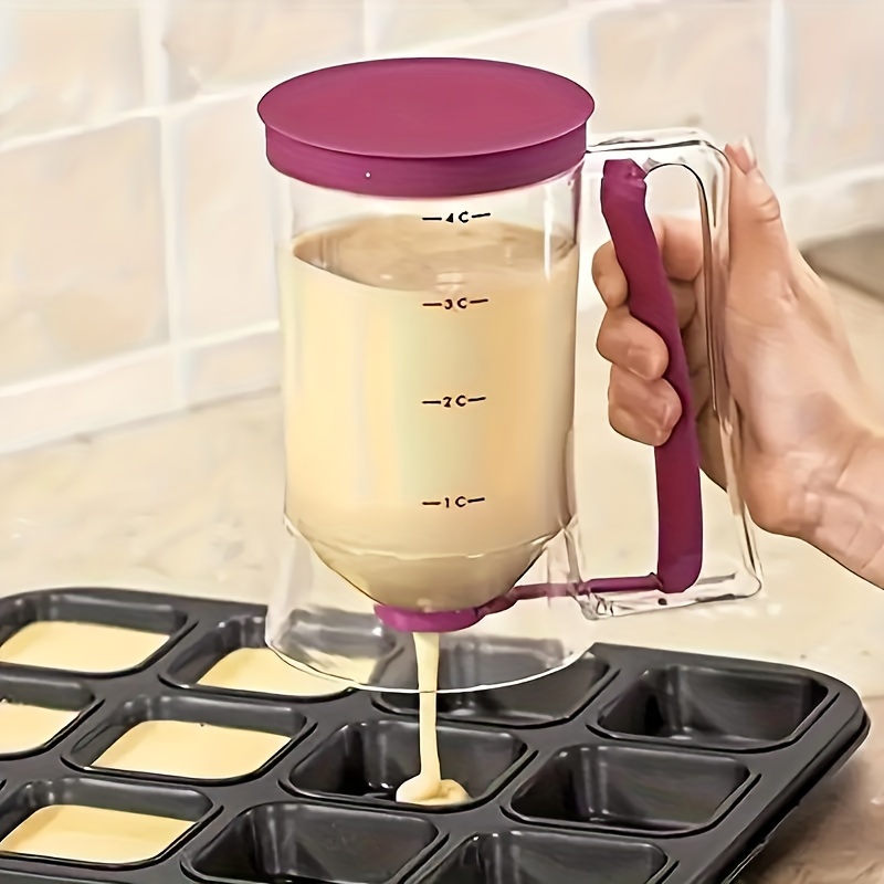 

Plastic Batter Dispenser With Measurements - Easy Control Wide Mouth Pancake And Cupcake Pourer For Baking