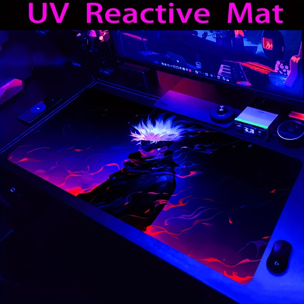 

Extra-large Gaming Mouse Pad With Anime - Uv Reactive, Non-slip, Washable Rubber Base For & Computer Desk