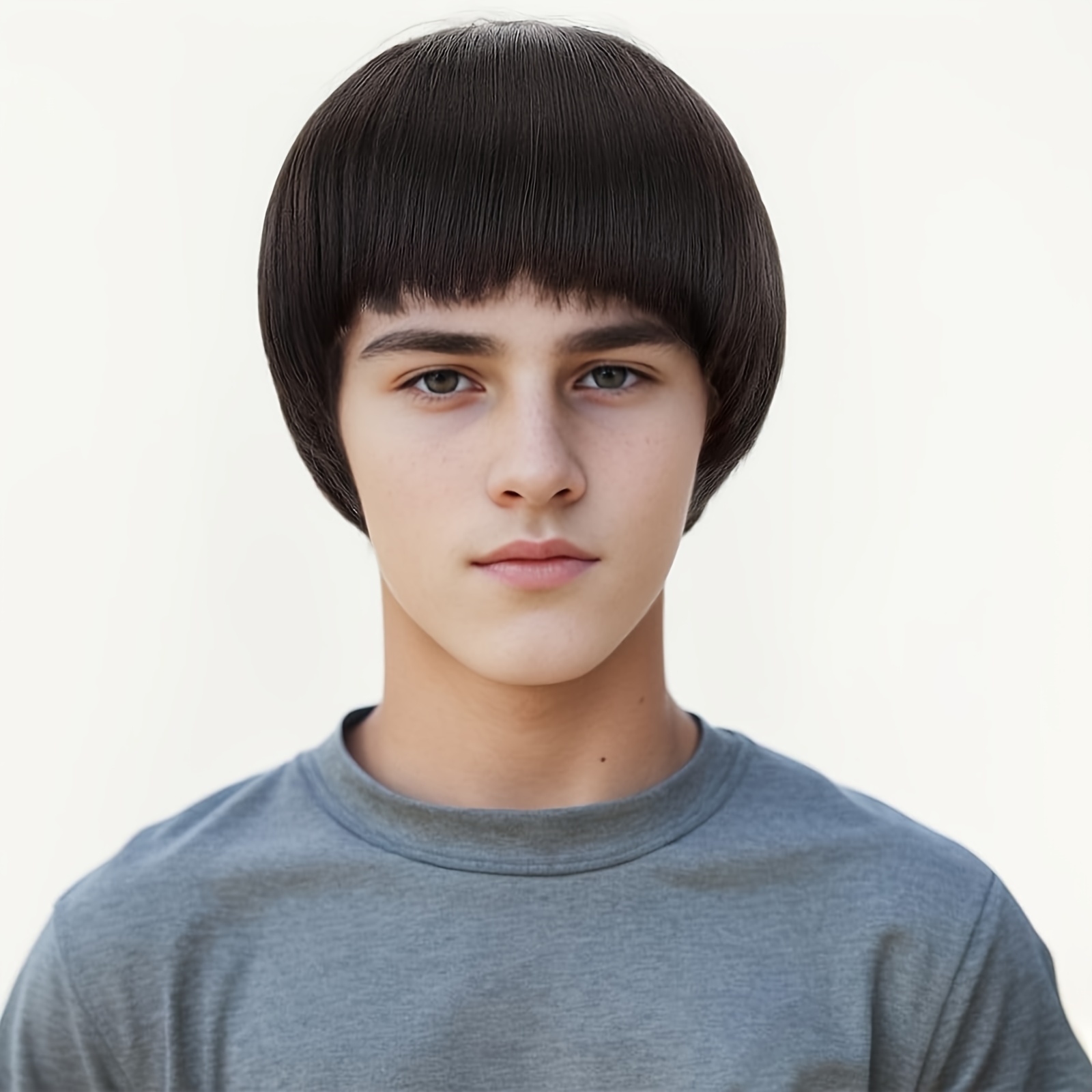 

Anime-inspired Straight Mushroom Wig With Bangs For Men, Fiber, Heat Resistant Synthetic Hair, Cap, Glueless , With Bowl Cut Wig For Costume Parties, Cosplay & Themed Events