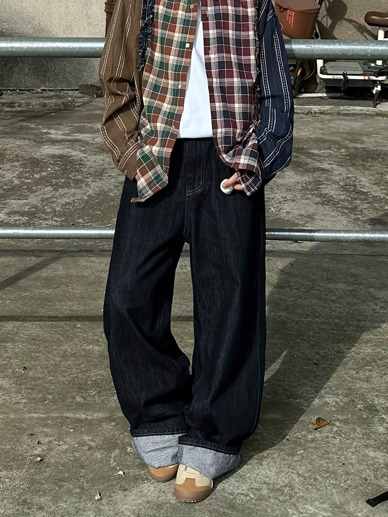 par jeans negros desgastados hombre pantalones vaqueros Temu