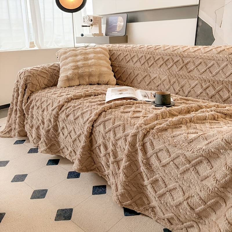 TEMU Sofa Cover, Sofa Slipcover, Soft Polyester Velvet Fabric, Suitable For 2-4 Seater Sofas, Non-slip Washable Sofa Cover, Pet-friendly, Bohemian Modern Jacquard Couple Tatami Cover For Bedroom Sofa