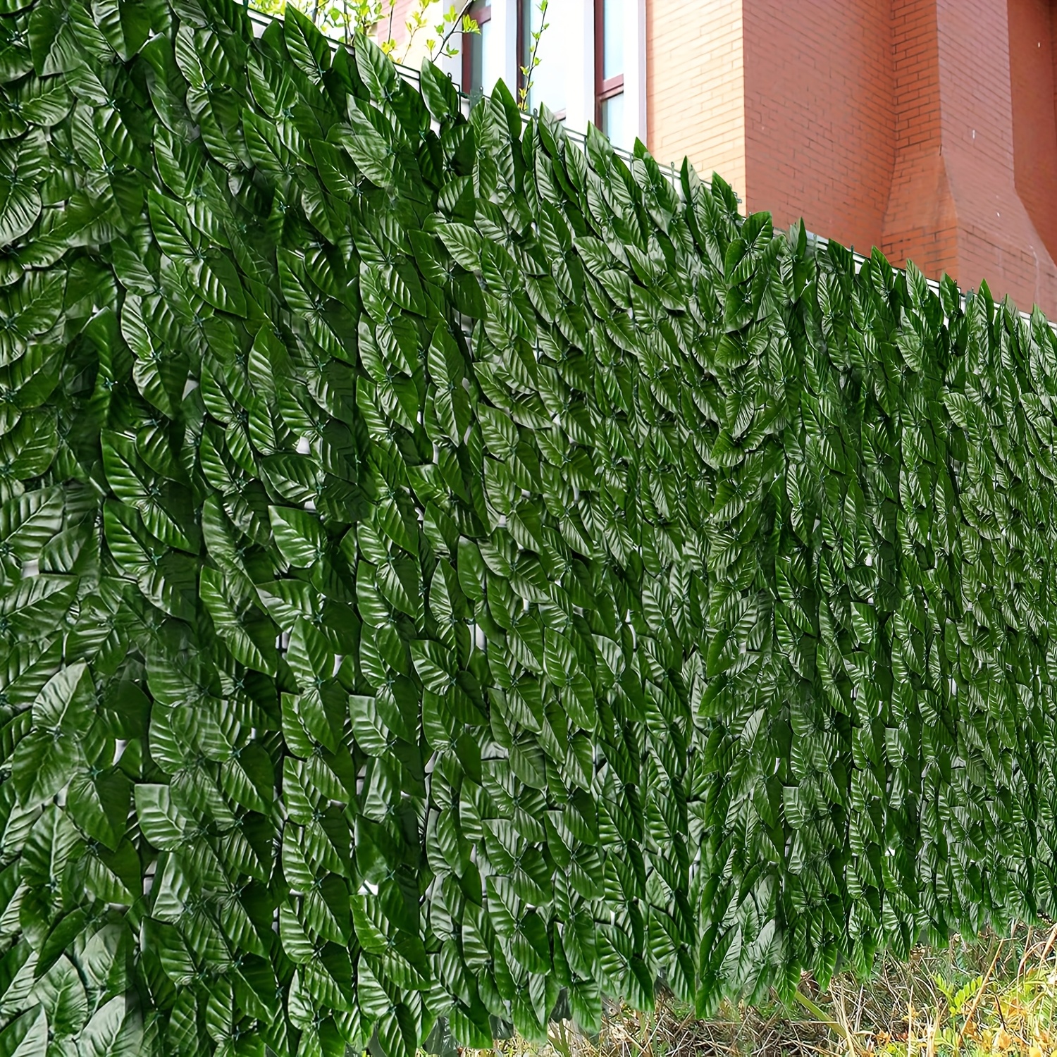 118.11inch x 39.37inch Expandable Artificial Evergreen Ivy Privacy Fence Screen - UV-Protected, Waterproof Plastic Vine Leaf Panel for Outdoor Garden, Patio, Courtyard Decor - Versatile Green Wall Hedge Cover, Fence Decor
