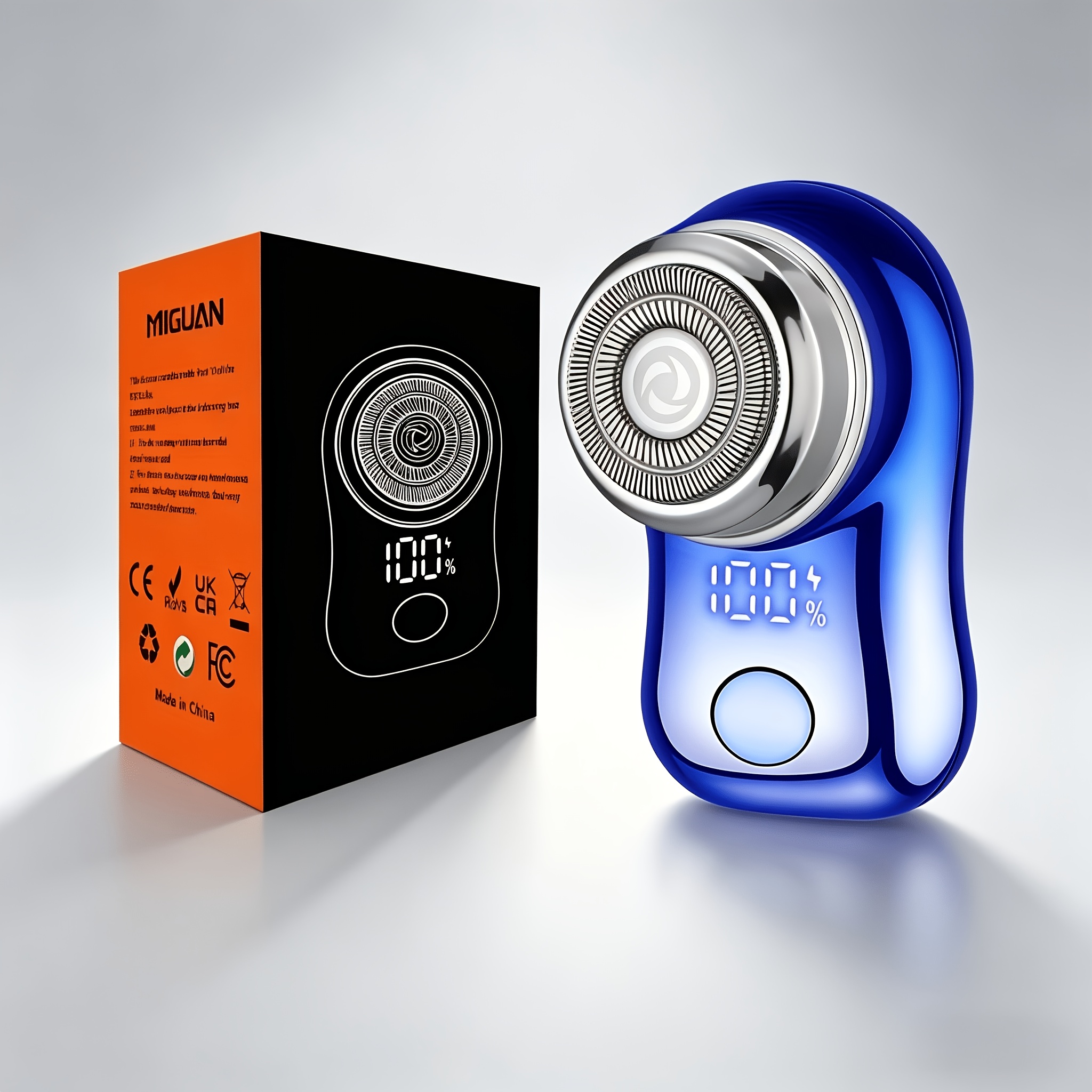 TEMU 1pc Usb Rechargeable Men's Electric Shaver, Fast Charging, Stainless Steel Spiral Blade, 30-45 Minutes Working Time, Non-washable - Good For