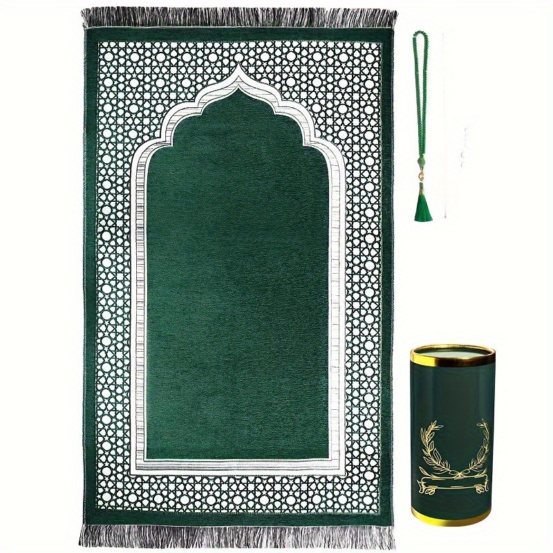 

Ensemble de Prière Musulman, Orienté vers le Moyen-, 99 Perles, Tapis de Prière, Boîte , Tapis de Prière pour du Ramadan, Ensemble de Prière pour et Extérieur